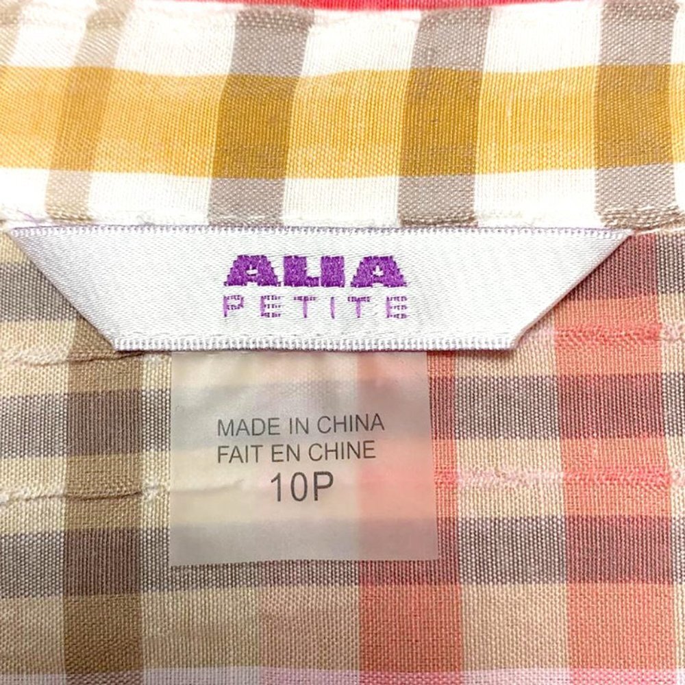 ALIA Plaid button down top - Picture 7 of 7